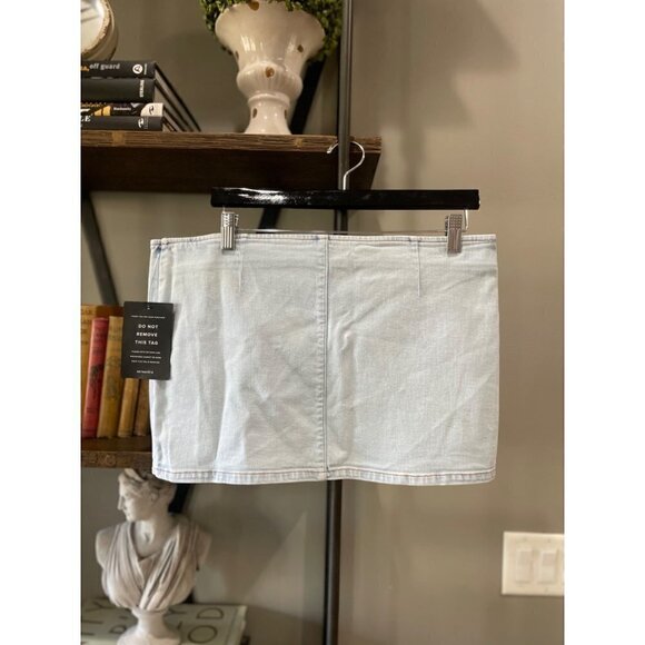 Retrofete Kayden Denim Side Button Mini Skirt Vivid Blue Womens 29 - Picture 10 of 15